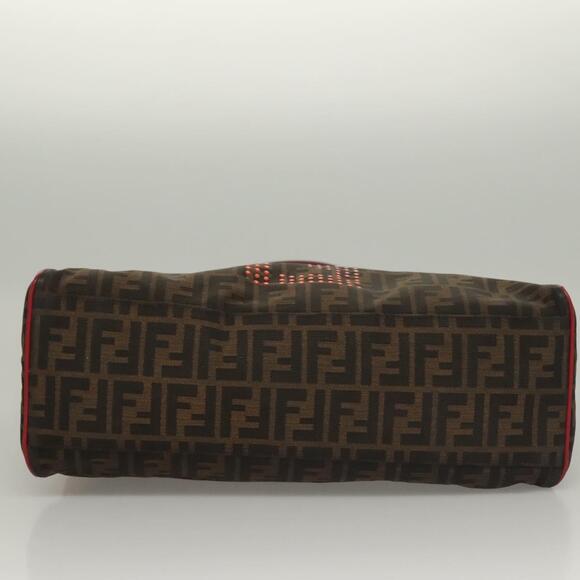 FENDI Zucca Canvas Tote Bag Black Gold Brown - Picture 9 of 12